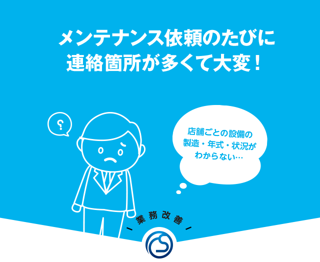 メンテナンス依頼のたびに連絡箇所が多くて大変！